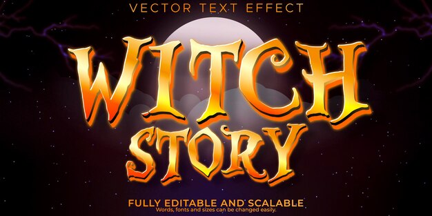 Witch horror text effect editable magic and halloween text style