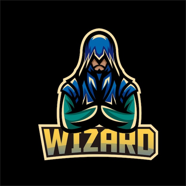 Free vector wizard esport mascot logo gaming team