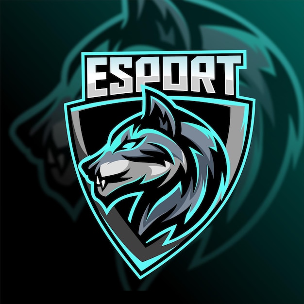 Wolf esport gaming logo vector design