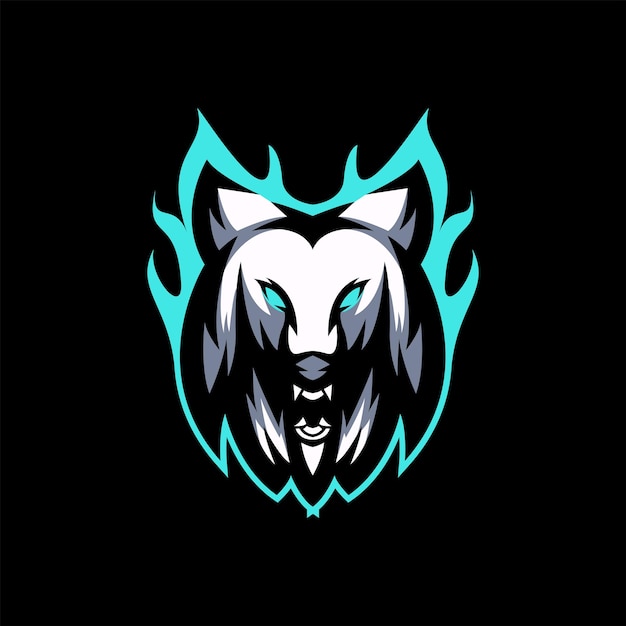 Free Vector wolf esport mascot design illustration