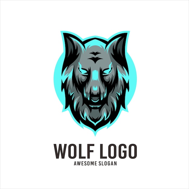 Free vector wolf esport mascot illustration logo design vector