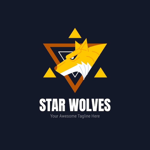 Free Vector wolf logo design template