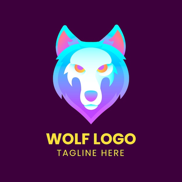 Free Vector wolf logo design template