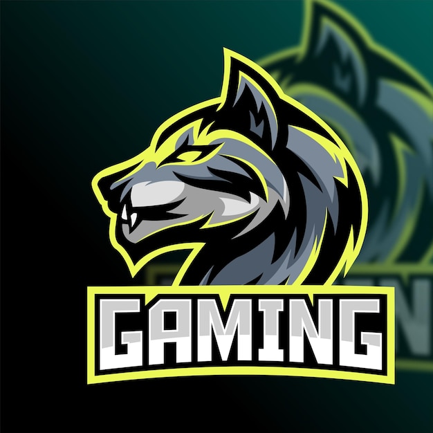 Wolf Mascot esport gaming logo vector design