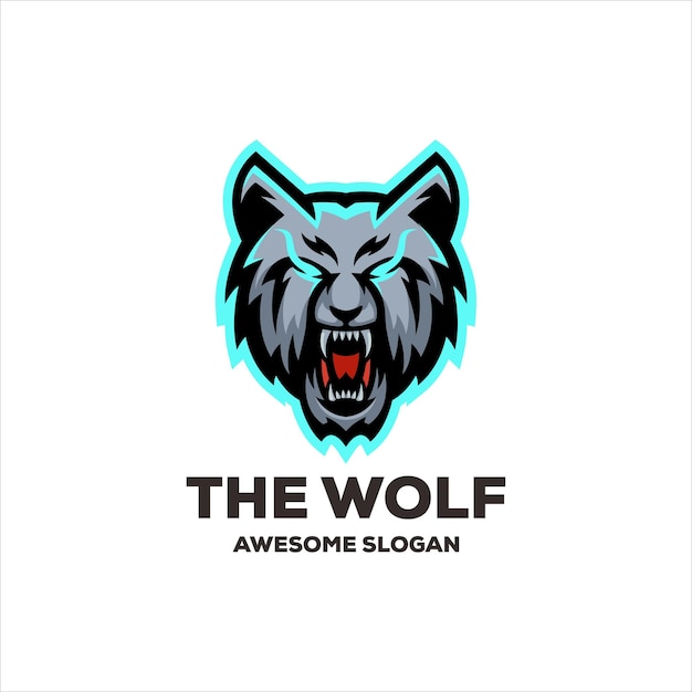 Free vector wolf mascot illustration logo design