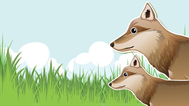 Free Vector wolf in nature scene