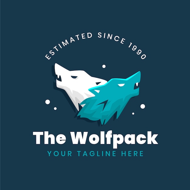 Free Vector wolfpack branding logo template