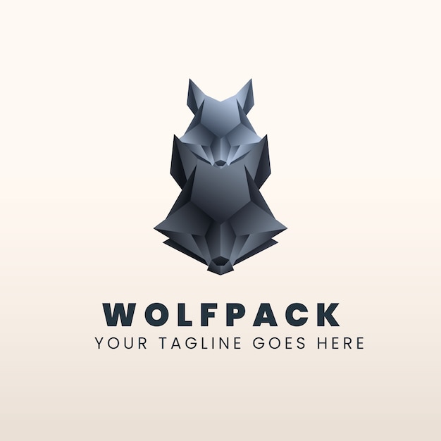 Free Vector wolfpack branding logo template