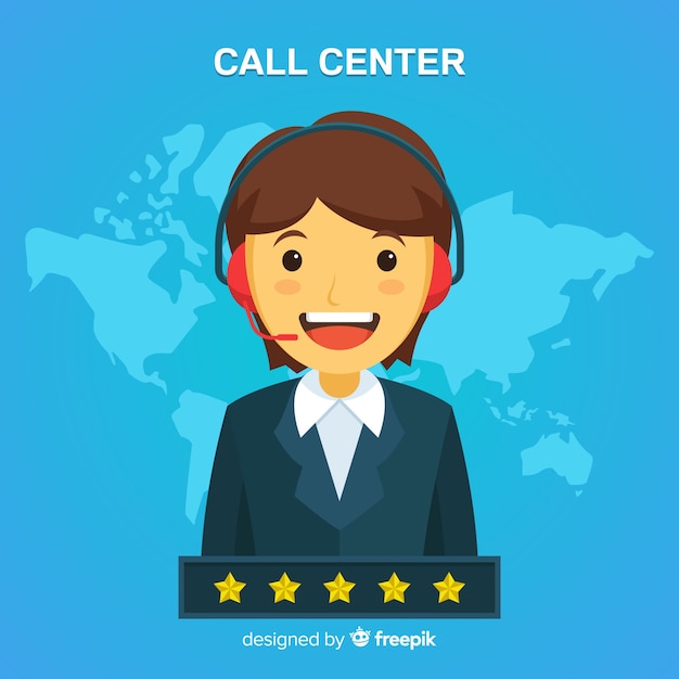 Woman in call center