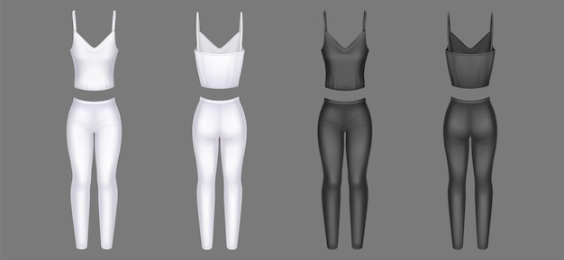 Woman clothes 3d vector tight pants and tank top