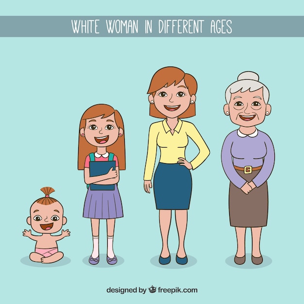 Woman in different ages