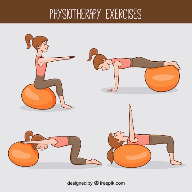 Free Vector woman doing phisiotherapy exercises