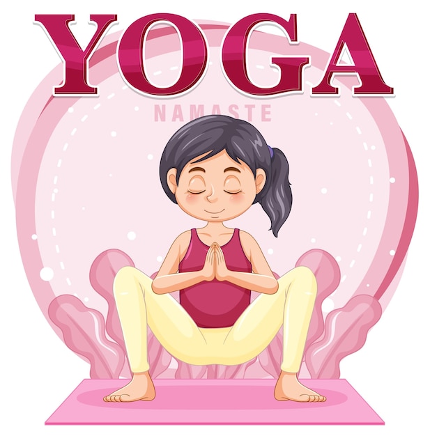 Free vector woman doing yoga with text