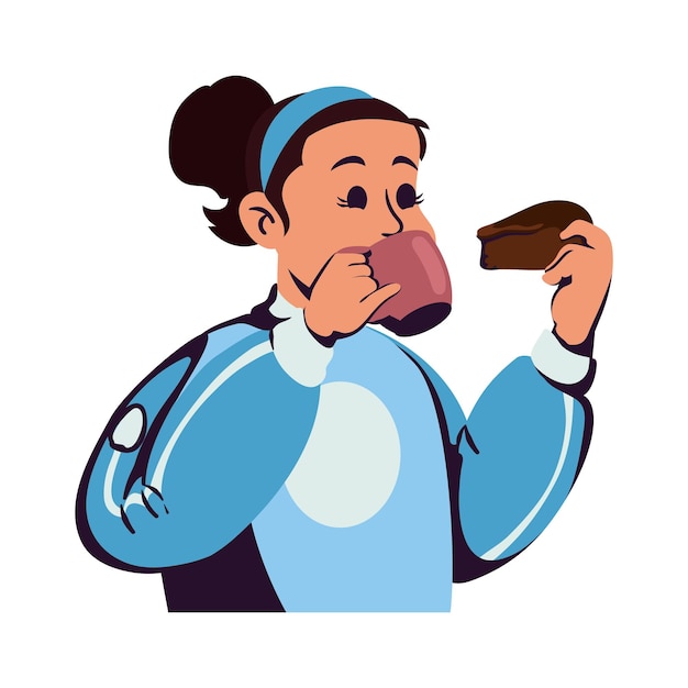 Free Vector woman eating cake illustration isolated