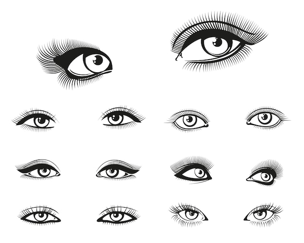 Free Vector woman eyes set