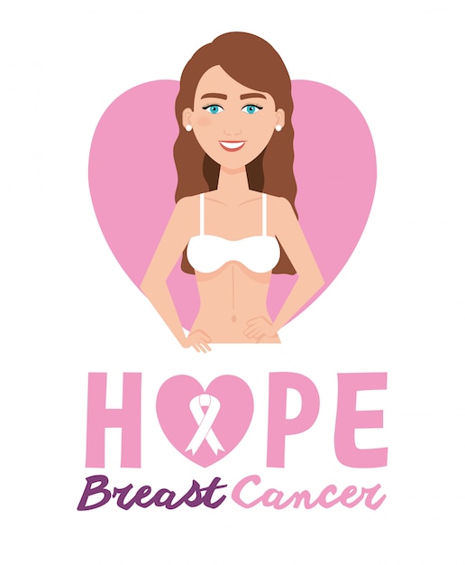 Free vector woman figure with breast cancer