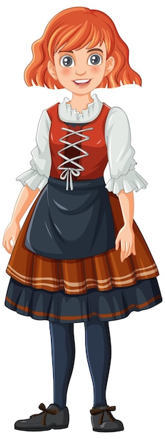 Free Vector woman in german bavarian outfit