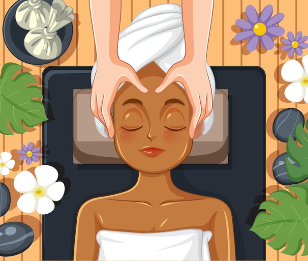 Free Vector woman getting facial massage spa