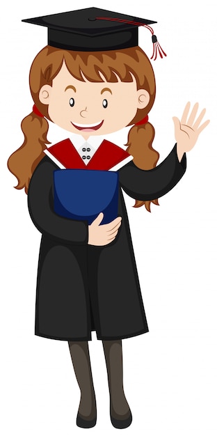 Free Vector woman in graduation gown