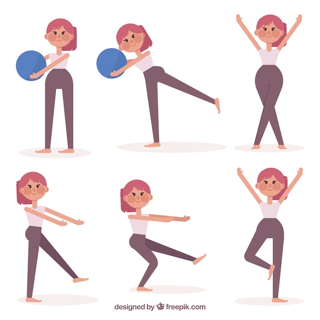 Free Vector woman at gym with flat design