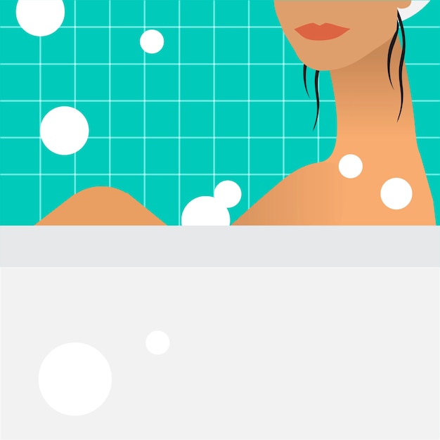 Free Vector woman having a bath illustration