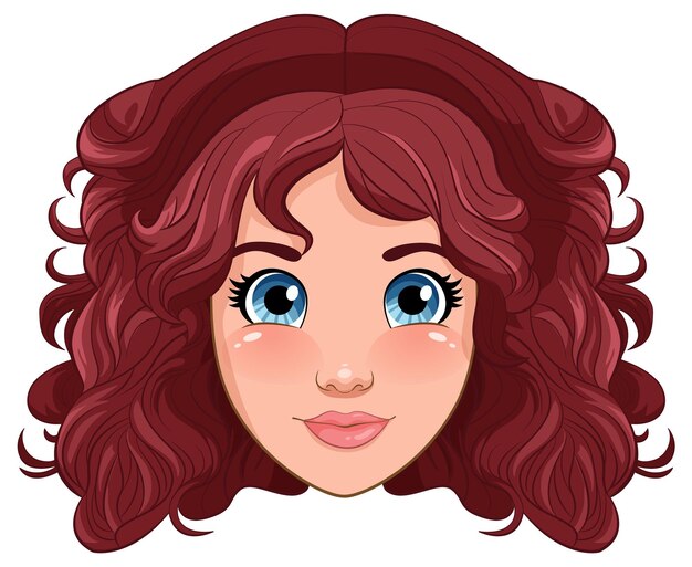 Woman head cartoon isolated