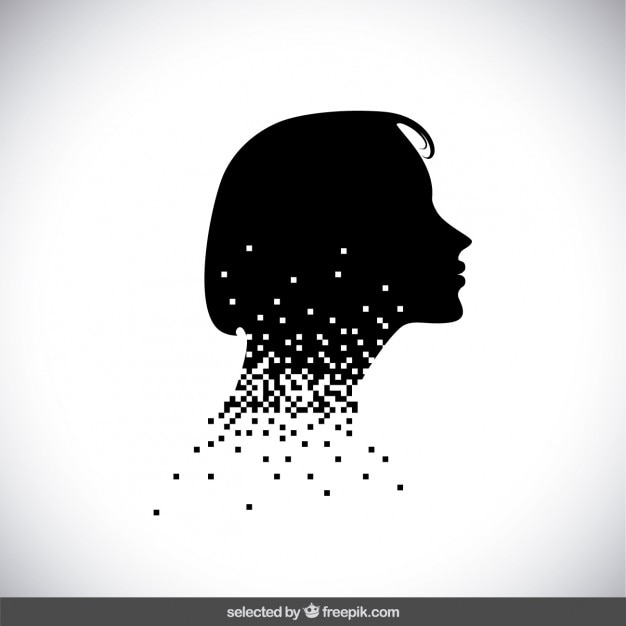 Free vector woman head silhouette