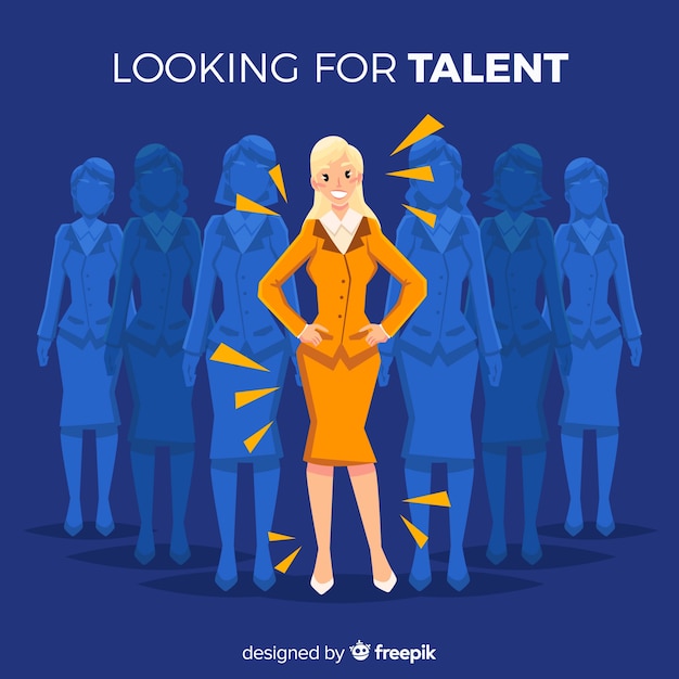 Free Vector  woman looking talent background 