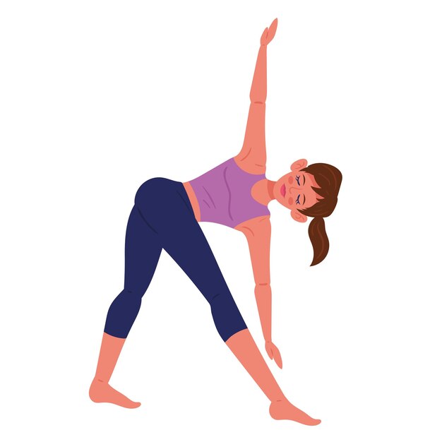 woman in parsvakonasana yoga position