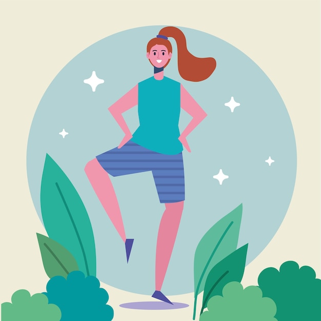 Free Vector woman practicing exercise