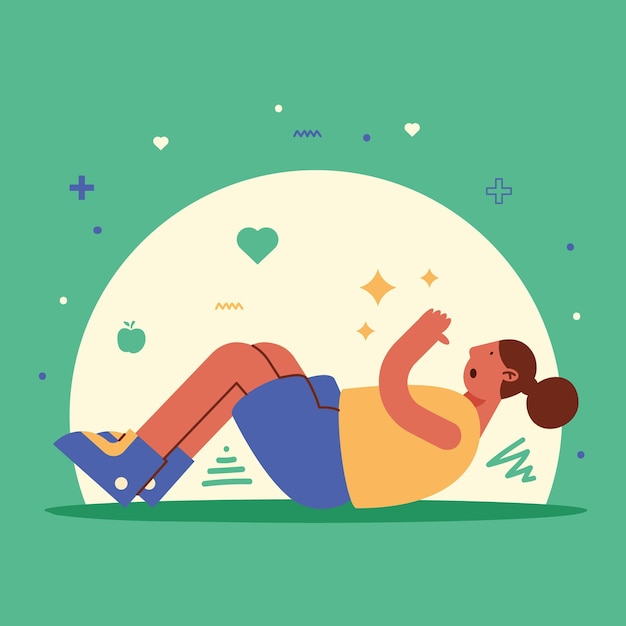 Free Vector woman practicing exercise