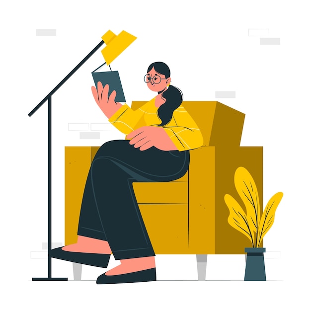 Woman reading concept illustration