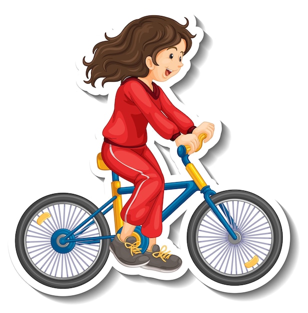 Woman riding bicycle for exercise