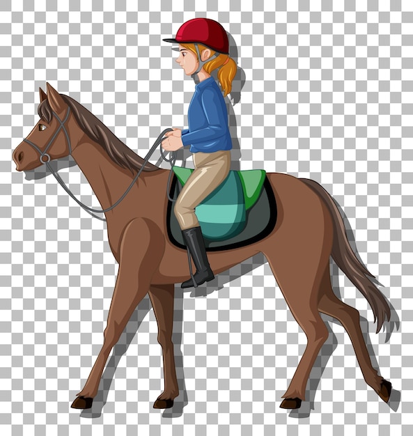 Free Vector woman riding a horse isolated