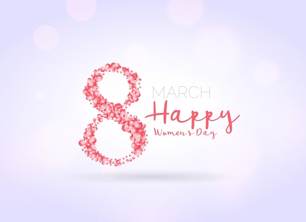 Woman's day background of eight made of flowers 