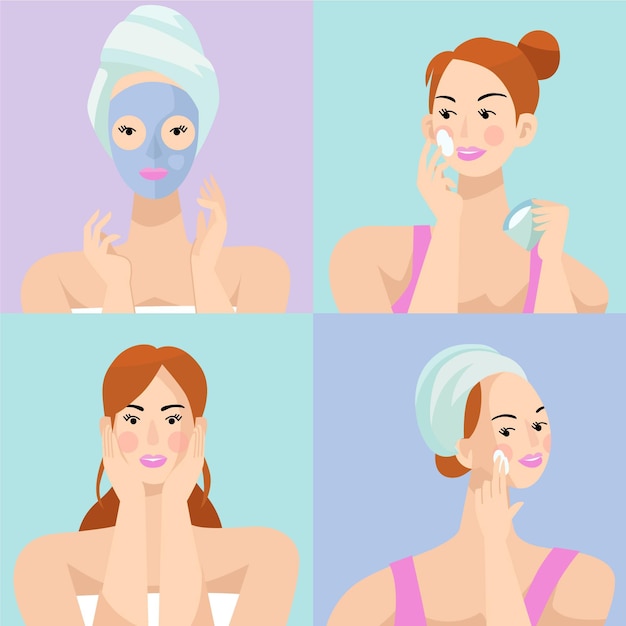 Woman skincare routine