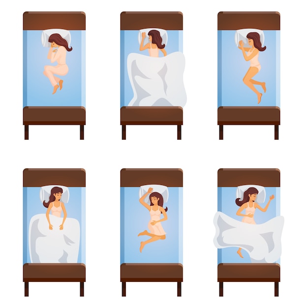 Free Vector woman sleeping poses top view