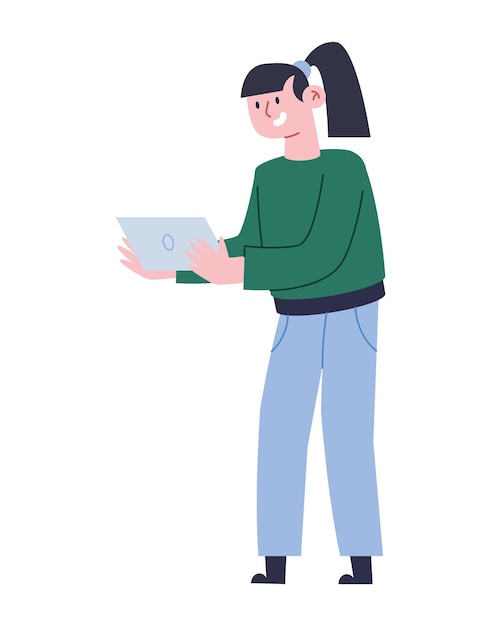 Free Vector woman studing illustration