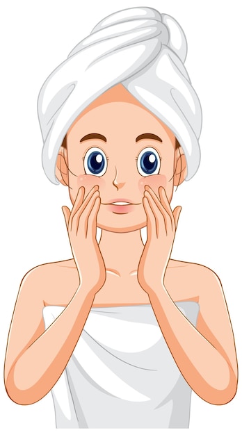 Free Vector a woman in towel doing face massage