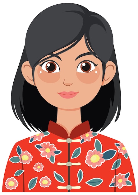 Free Vector woman in traditional floral costume