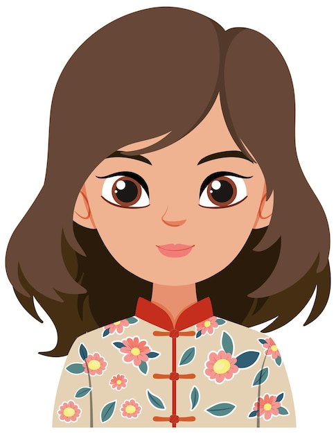 Free Vector woman in traditional floral costume