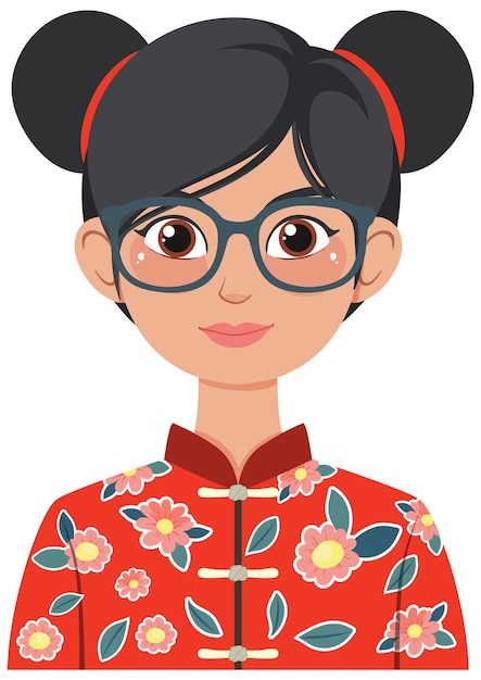 Free Vector woman in traditional floral costume