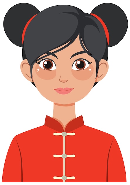 Free Vector woman in traditional red costume