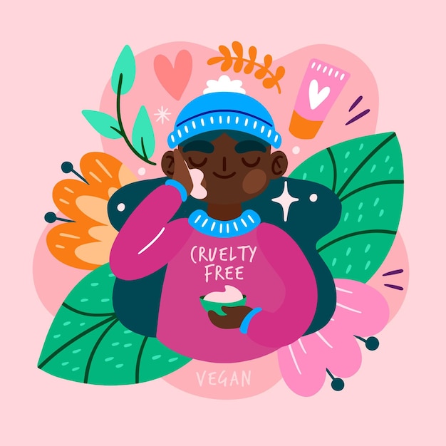 Free Vector woman using vegan products