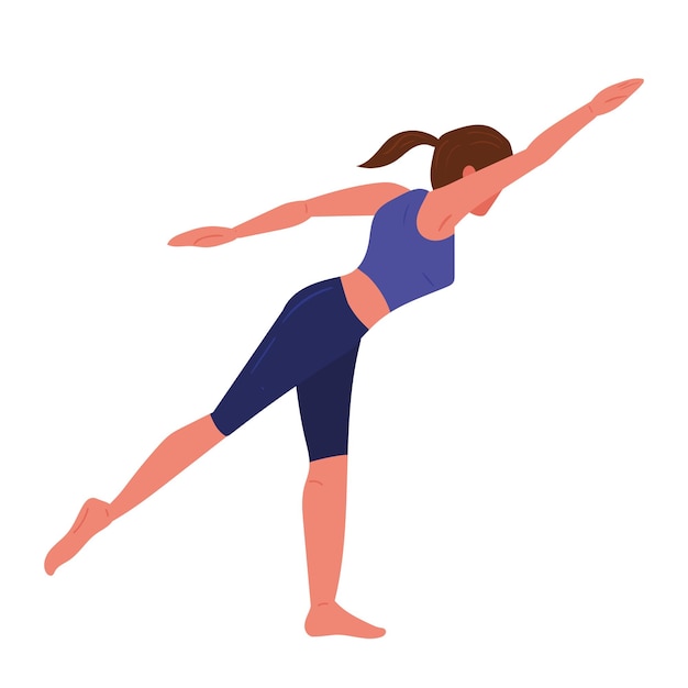 Free Vector woman in warrior a yoga position