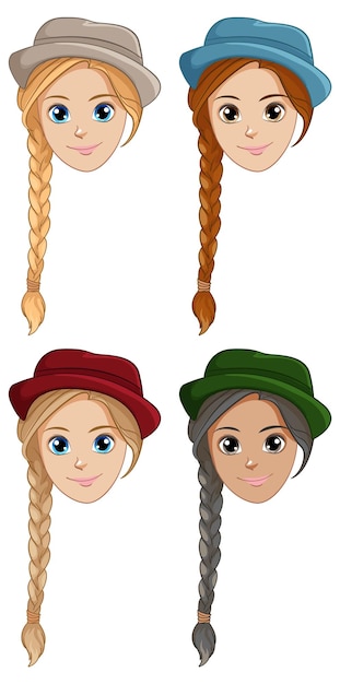 Free vector woman wearing braided hat