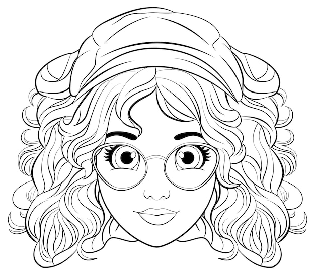 Free vector woman wearing glasses head cartoon isolated