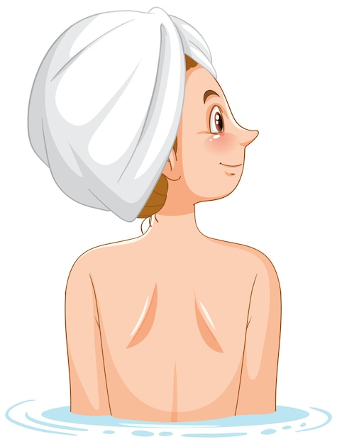 Free Vector a woman wearing hair towel in bath