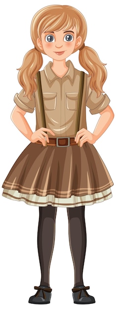 Free Vector woman wearing suspenders outfit character