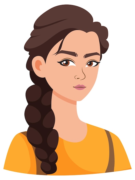 Free Vector woman with braided hair illustration